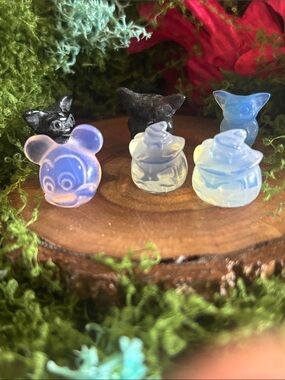 Mini opalite and Obsidian  Yoda, pumpkin, mickey mouse and Pumpkin -